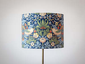 Lamps: 42cm William Morris Drum Floor Lamp Shade - Strawberry Thief