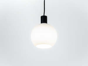 Mid Century Modern Pendants: Apothecary 20cm Round Opal Glass Fergus Pendant