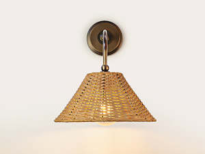 Arthur Long Arm Wall Light with Calais Rattan Shade
