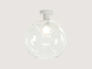 Pendant Lighting: Fixed Fergus with Apothecary 30cm Round Glass Shade