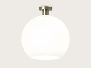 Pendant Lighting: Fixed Fergus with Apothecary 40cm Opal Round Glass Shade