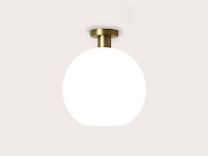 Pendant Lighting: Fixed Fergus with Apothecary 30cm Opal Round Glass Shade