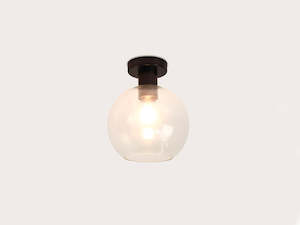 Pendant Lighting: Fixed Fergus with Apothecary 20cm Round Glass Shade