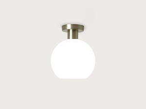 Pendant Lighting: Fixed Fergus with Apothecary 20cm Opal Round Glass Shade