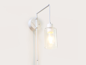 Wall Lights: Frankie Swing Arm Wall Light with Indie Small Glass Shade