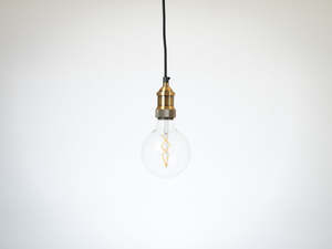 Pendant Lighting: Brass Vintage Bare Bulb Pendant