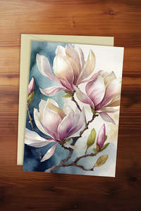Greeting Cards: Watercolour Magnolia Card