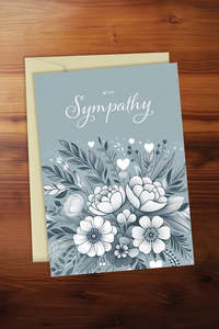 Greeting Cards: Grey Floral Sympathy Card