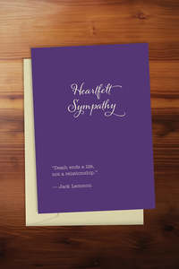 Heartfelt Sympathy Violet Card