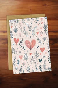Greeting Cards: Pink and Blue Heart Card