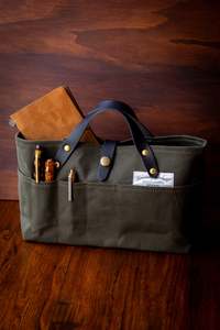 Fine Stationery: Paraffin Canvas Mini Bag - Khaki