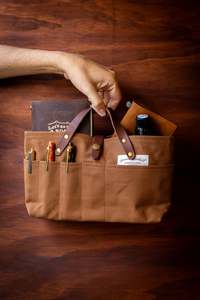 Fine Stationery: Paraffin Canvas Mini Bag - Brown
