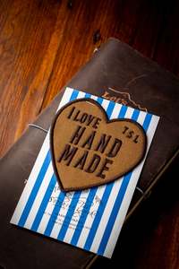 Fine Stationery: Embroidered Heart Patch - Brown