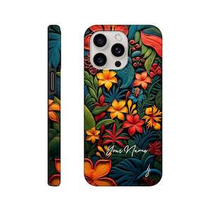 Phone Cases: Tough case - Pasifika Garden Carving - PERSONALIZED