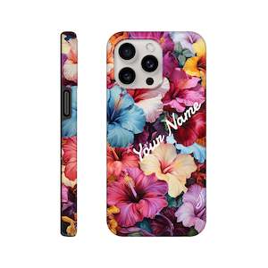 Phone Cases: Tough case - Hibiscus Pretty - PERSONALIZED