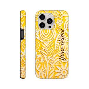 Phone Cases: Tough case - Yellow Block Print Board - PERSONALIZED