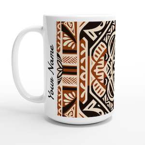 Coffee Mugs: White 15oz Ceramic Mug - Tapa - PERSONALIZED