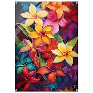 Acrylic Art Work: Acrylic Print - LIMITED EDITION - Mrs. J Finch's Frangipani - 70 x 100 cm