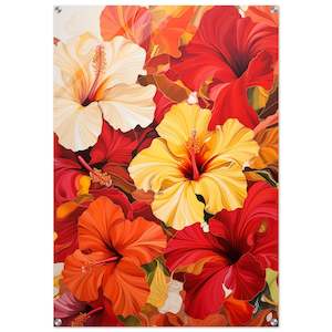 Acrylic Print - LIMITED EDITION - Mrs. J Finch's Sunset Hibiscus - 70 x 100 cm