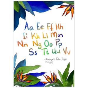 Premium Matte Paper Poster - Paradise Blues - Alphabet - Tonga