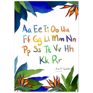 Premium Matte Paper Poster  - Paradise Blues - Alphabet - Samoa