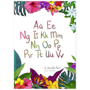 Premium Matte Paper Poster  - Tropicana - Alphabet - Cook Islands Maori