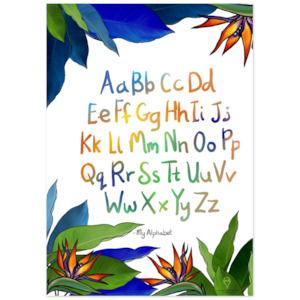 Premium Matte Paper Poster - Paradise Blues - Alphabet - English