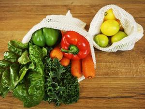 Sustainable: Reusable produce bags (2pk - 1 Small & 1 Large)
