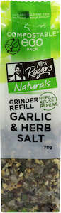 Mrs Rogers Naturals Grinder Refill Garlic & Herb Salt 70g