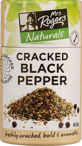 Salt Pepper: Mrs Rogers Naturals Cracked Black  Pepper Canister 60g