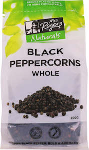 Mrs Rogers Peppercorns Black 200g Bag