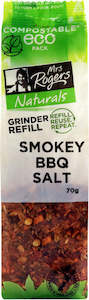 Flavoured Salt Pepper: Mrs Rogers Naturals Grinder Refill Smokey BBQ Salt 70g