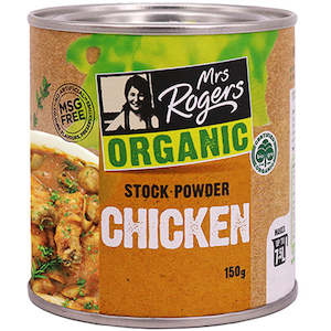 Spice Blends: Mrs Rogers Organic Chicken Stock Powder Canister 150g