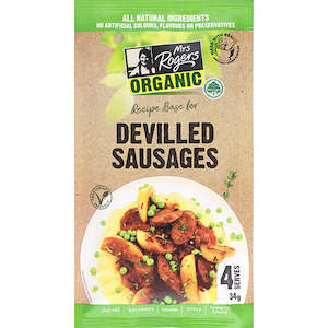 Mrs Rogers Organic Recipe Base Devilled Sausages 34g