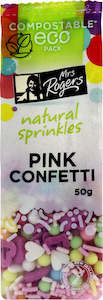 Icing Sprinkles 1: Mrs Rogers Natural  Pink Confetti Sprinkles 50g