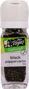 Mrs Rogers Naturals Black Peppercorns Grinder 48g