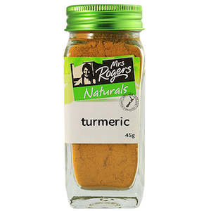 Glass Shaker: Mrs Rogers Naturals Ground Turmeric Shaker 45g
