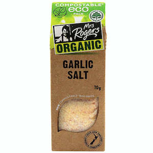 Coloured Pepper: Mrs Rogers ECO Organic Garlic Salt 70g