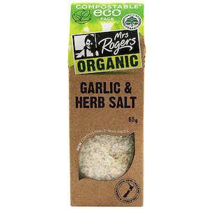 Mrs Rogers ECO Organic Garlic & Herb Salt 65g
