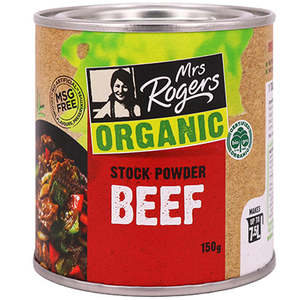 Mrs Rogers Organic Beef Stock Powder Canister 150g