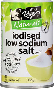 Salt Pepper 1: Mrs Rogers Iodised Low Sodium Salt Mix Canister