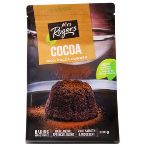 Baking Ingredients: Mrs Rogers Cocoa Powder 200g