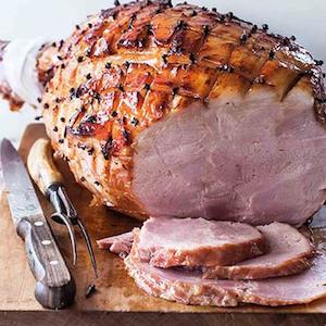 Order Food For Christmas: Orange and mustard glazed ham on the bone, approx. 4.5kg
