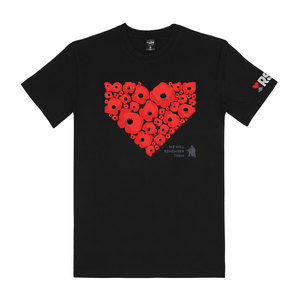 RSA Poppy Cluster Men’s T-Shirt Black - Mr Vintage New Zealand