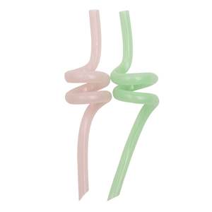 Little Woods: Little Woods Twirly Straws 2pk | Pink + Mint x 3 Pieces