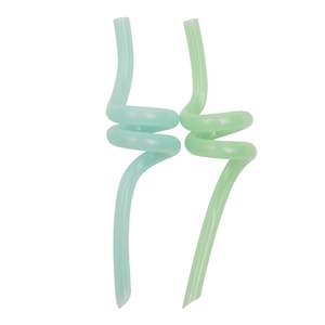 Little Woods: Little Woods Twirly Straws 2pk | Aqua + Mint x 3 Pieces