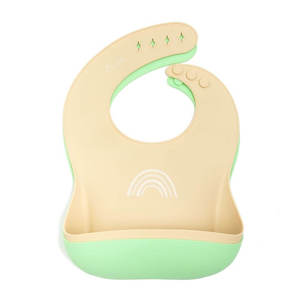 Little Woods Silicone Wipe Away Bib 2pk | Mint + Caramel 3 Pieces