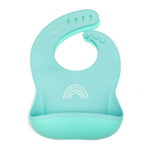 Little Woods Silicone Wipe Away Bib 2pk | Duck Egg Blue + Aqua x 3 Pieces