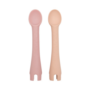 Little Woods: Little Woods First Tensils (2pk) | Dusty Pink + Apricot 3 Pieces