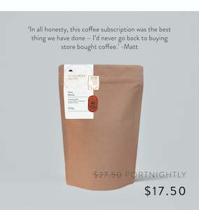Promoted Subscriptions: The 500g West Coast Blend Subscription.